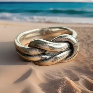 Sterling Silver Knot Ring Love Knot Band Minimalist Infinity Ring Size 5.5